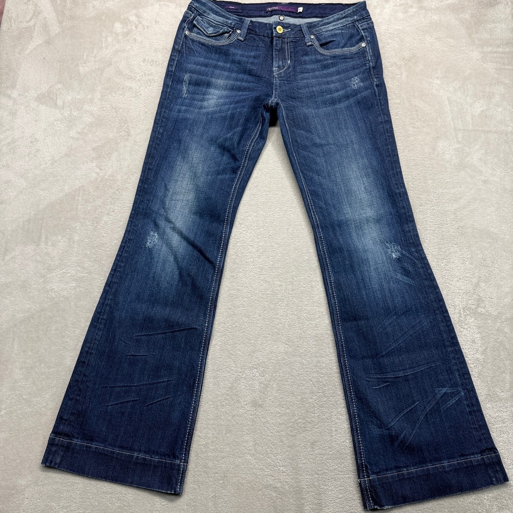 Classic Dark Wash Wide Leg Jeans - Blue